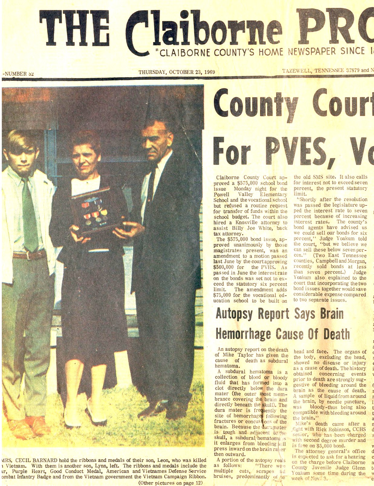 Tragedy in Claiborne County