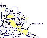 Map of Upper Virginia Counties